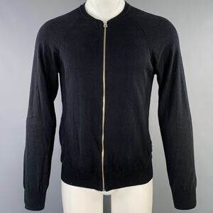 PAUL SMITH JEANS Size S Black Purple Cotton Wool Zip Up Cardigan